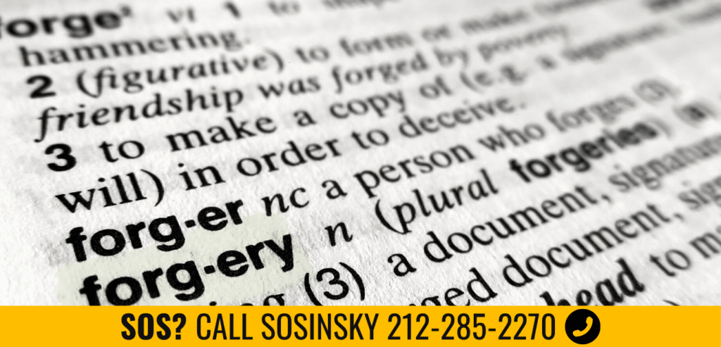 nyc forgery attorney
